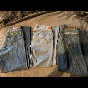 3 pairs Bullhead means jeans. 34x34